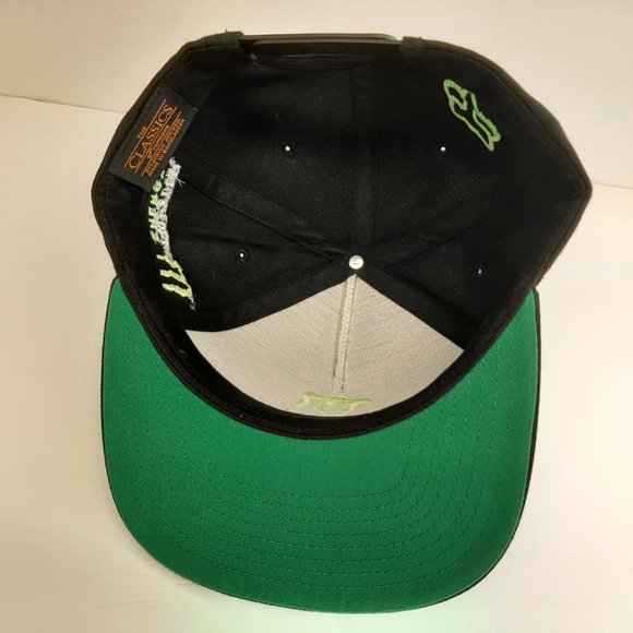FOX Racing Three Logo Monster Energy Fox Flat Bill Baseball  display picture 2